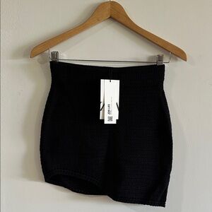 NWT ZARA Black Crochet Mini Skirt